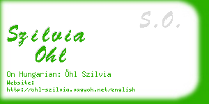 szilvia ohl business card
