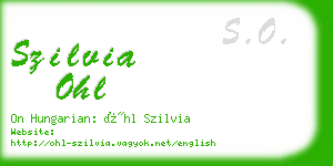 szilvia ohl business card